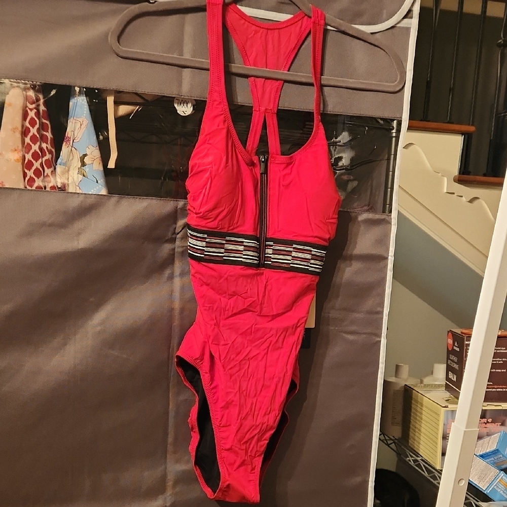 Gottex Red One-Piece Swimsuit with Zipper